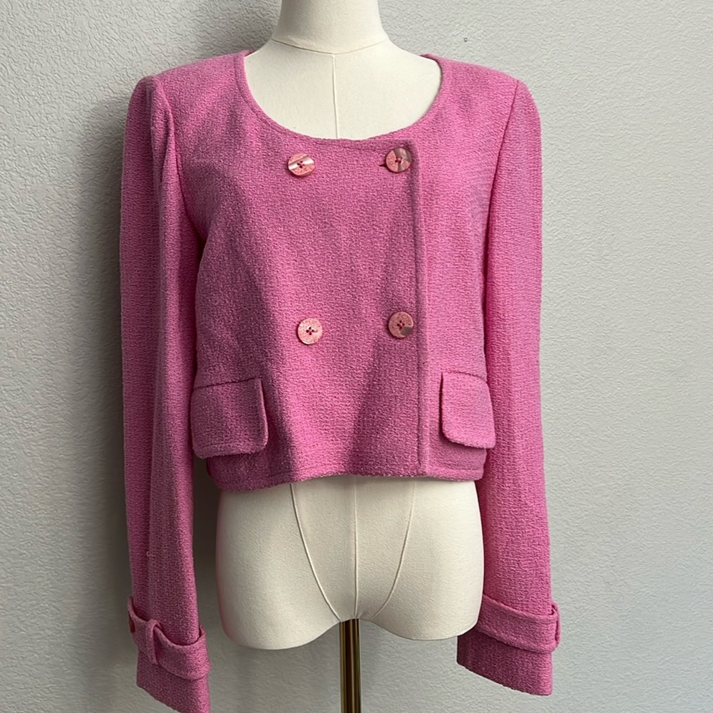 St. John cropped pink jacket